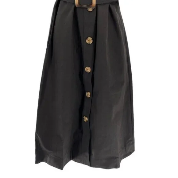 Tuckernuck NEW Black Sleeveless Button Down Chamberlin Shirt Midi Dress Size M - Picture 7 of 11